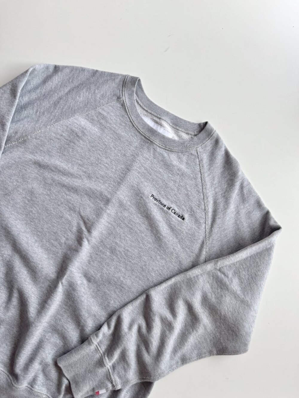 PROVINCE OF CANADA Heather Grey 100% Cotton Terry Crew Neck Sweatshirt, Size M - Picture 4 of 14